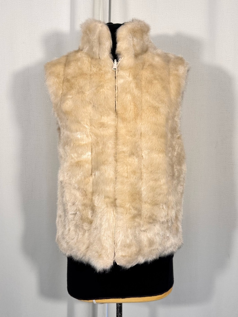 Vintage Cream Faux Fur Reversible Vest